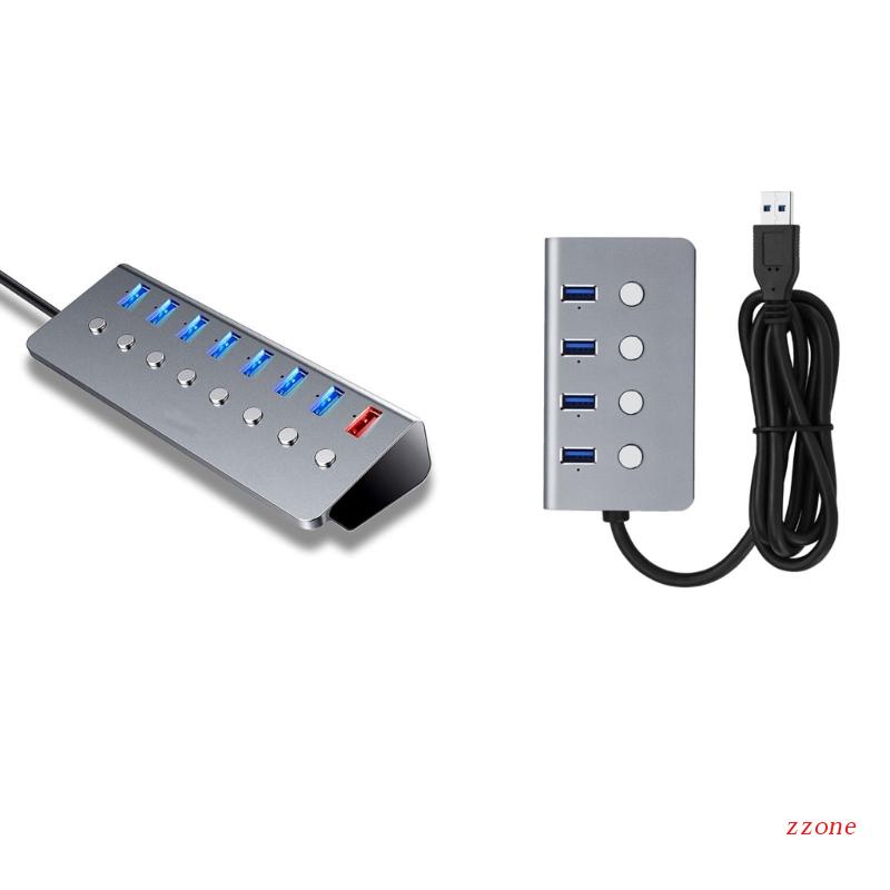 Zzz Hub Multi port USB3.0 Dengan Saklar Power On Off USB Splitter Hub Expander Adapter