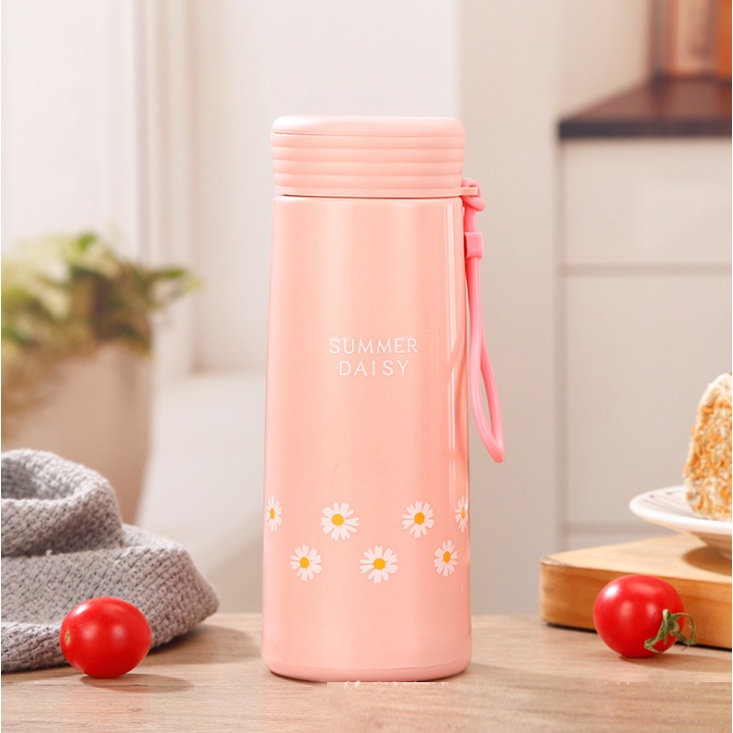 DC B ( B00013 ) BOTOL MINUM KACA BUNGA DAISY NO BOX BISA BUAT SOUVENIR / TIDAK BISA MEMILIH