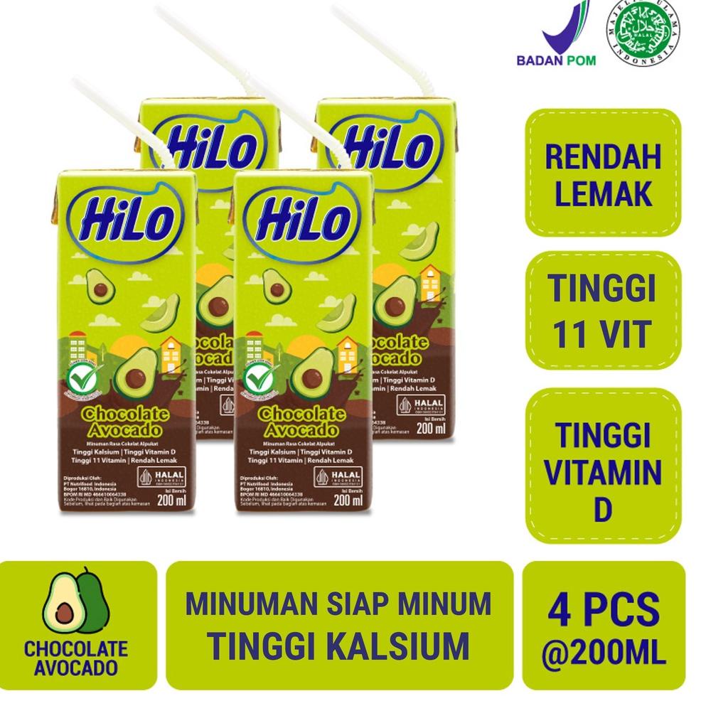 

[793] 4 Pack - HiLo Chocolate Avocado Ready to Drink 200ml - Minuman Siap Minum Tinggi Kalsium