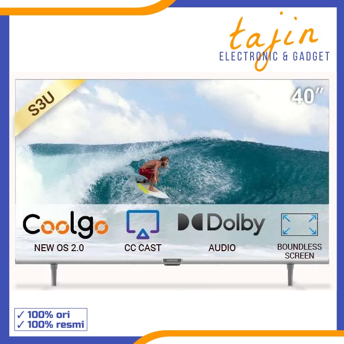 Coocaa Smart TV 40 inch Digital OS COOLITA 40&quot; 40S3U LED HD - Garansi Resmi