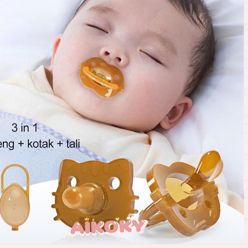 Ready Stok Aikoky Dot empeng bayi newborn/empeng bayi silikon lembut/kompeng bayi 0 6 bulan 