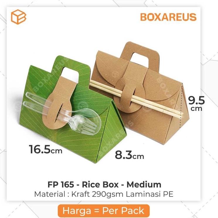 ➺ Bungkus Nasi Rice Pack Lunch Box Kertas Kemasan Makanan | FP 165 ➹