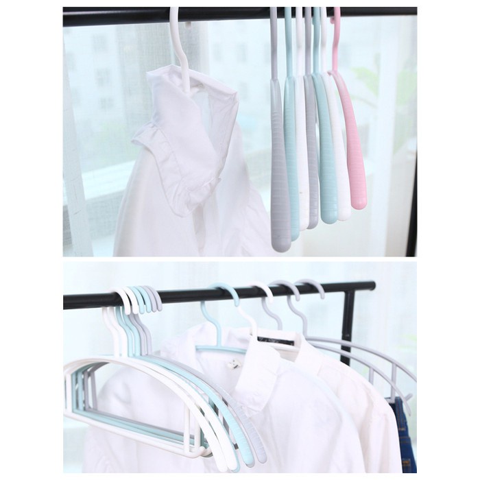 Yamata Hanger Gantungan Baju Plastik / Plastic Hanger Pakaian Laundry Anti Slip / Gantungan Pakaian Rumah Tangga Non-slip / Gantungan Busur Desain Plastik Lebar Bahu Semi-melingkar / Hook Pakaian Anti Jatuh