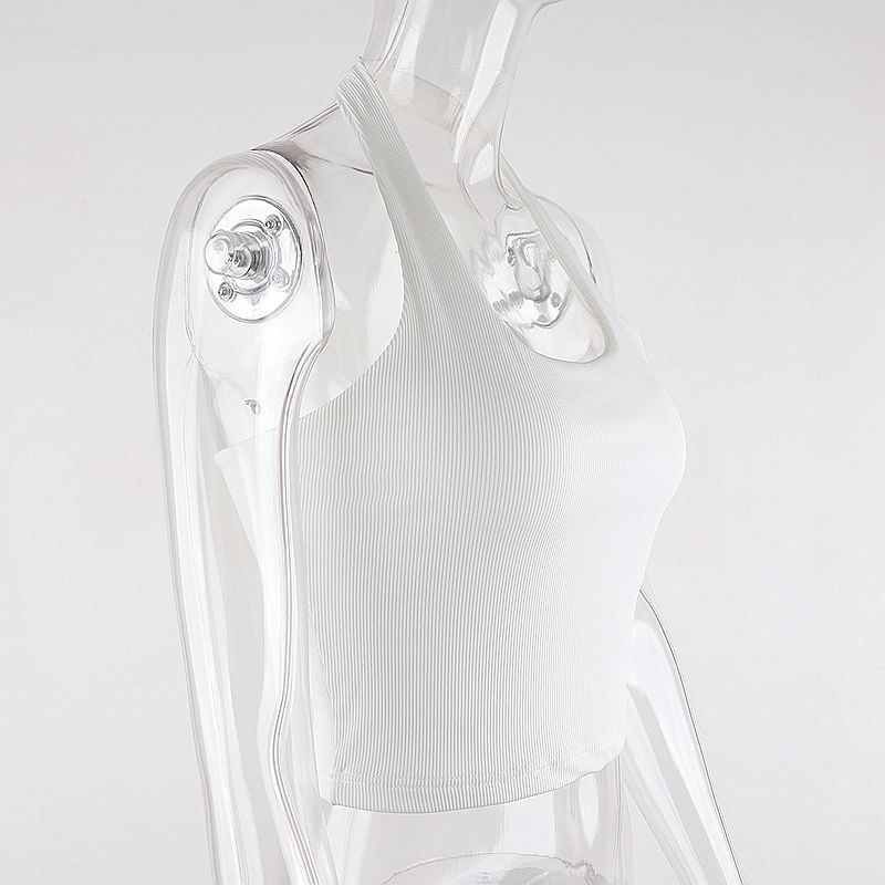 Red Xeemilo Kecantikan Seksi Kembali Pusar Menggantung Leher Kamisol Wanita Musim Panas Gadis Panas In All-Match Tingkat Tinggi Pelangsing Top