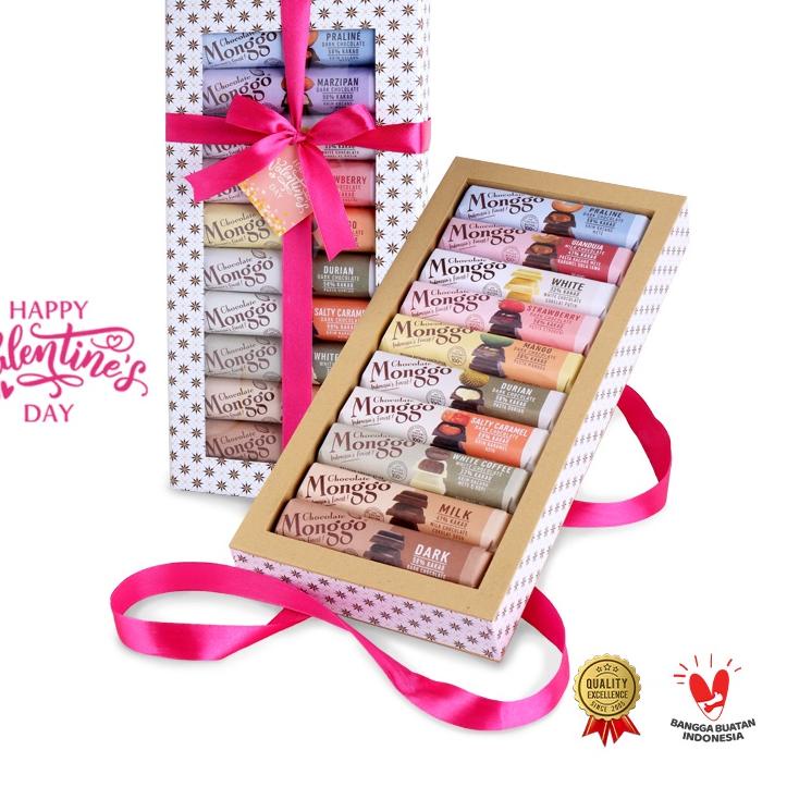 

➹ Chocolate Monggo | Coklat Batik Gift Box 10x40gr | Hampers Valentine Cokelat All Variant ✫