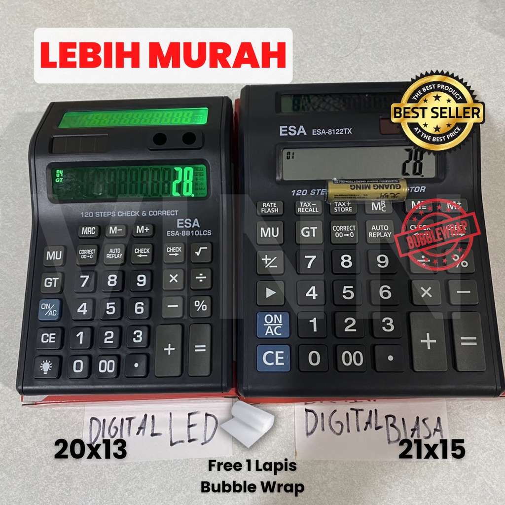 

Terlaris ✨ -Kalkulator Digital 2 Layar 12 Digit Murah | Kalkulator Check - Calculator Dagang Besar - Kalkulator Warung- 2.2.23