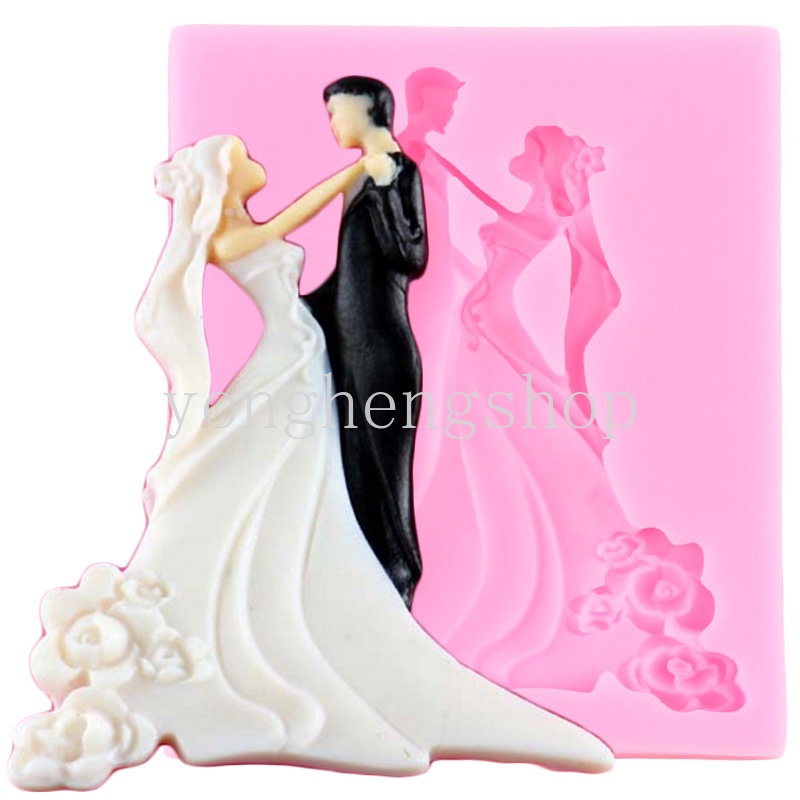 3d Pengantin Pria Berbentuk Fondant Silikon Cetakan Sabun Permen Cookies Cetakan Coklat Pernikahan Kue Dekorasi Alat Dapur DIY Baking Mold