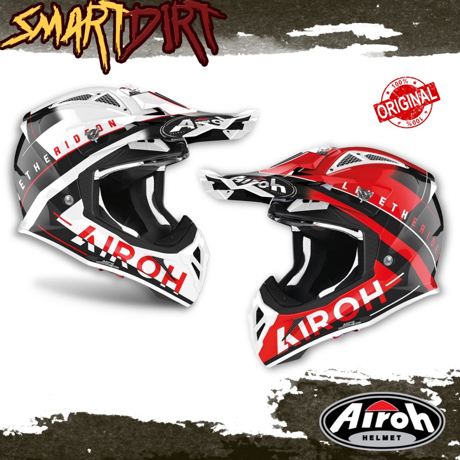 HELM CROSS AIROH AVIATOR ACE AMAZE RED GLOSS 2023 HELM AIROH AVIATOR
