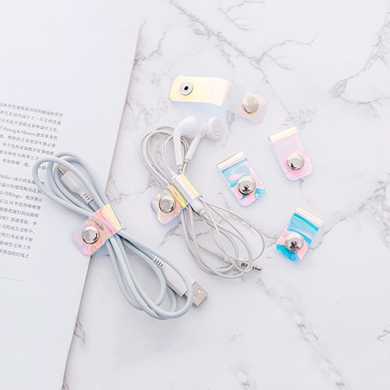 Pelindung Kabel Earphone USB Ponsel Model Laser Transparan Untuk Travel