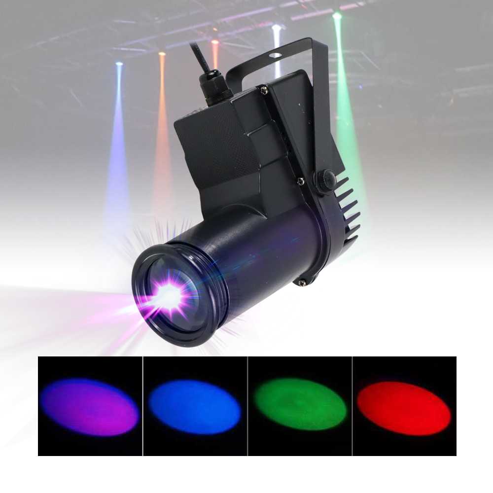 (BISA COD) FTIHSHP PINSPOT Lampu Sorot LED RGB Spotlight EU Plug 10W 240V - 9WRGB