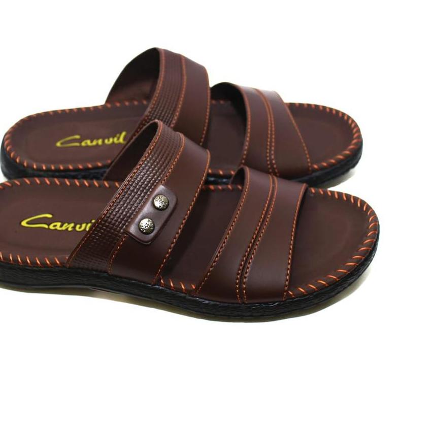 ✥ (BISA ) SANDAL KULIT PRIA CARVIL SEPATU SANDAL SANDAL SLOP PRIA ✿