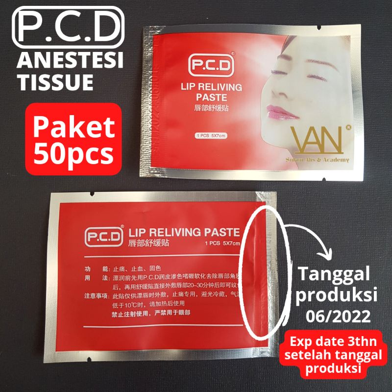 50PCS ANESTESI BIBIR TISSUE PCD CRYSTAL / ANESTESI TISU SULAM BIBIR PCD