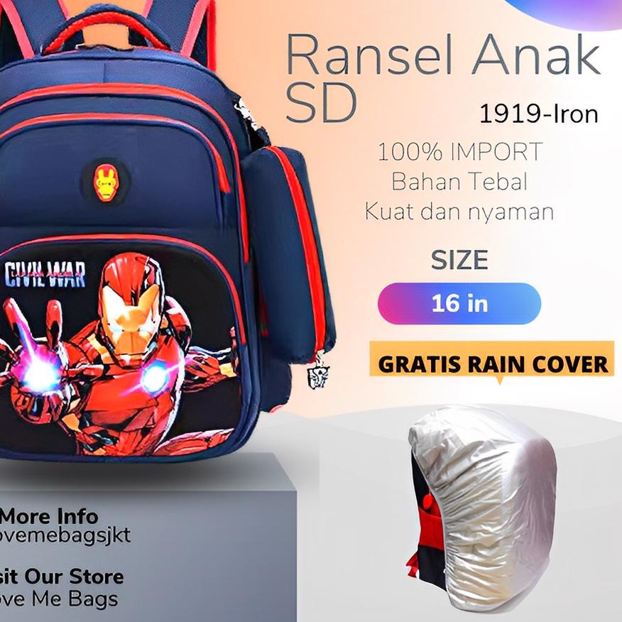 ✾ LMB Tas Sekolah Anak Laki Laki Sd Gratis kotak pensil Tas anak laki laki Tas sekolah Fashion anak 