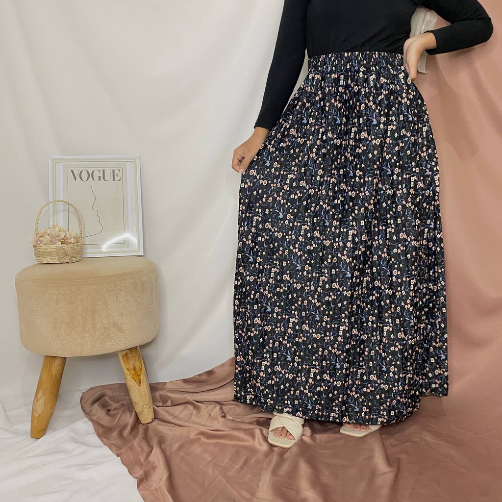 MAXI SKIRT HYGET/ROK PLISKET PREMIUM LIPATAN BESAR