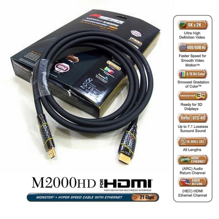 KABEL HDMI 1.21m MONSTER M2000 HDMI 1.4 HDTV 1080p 4K x 2K