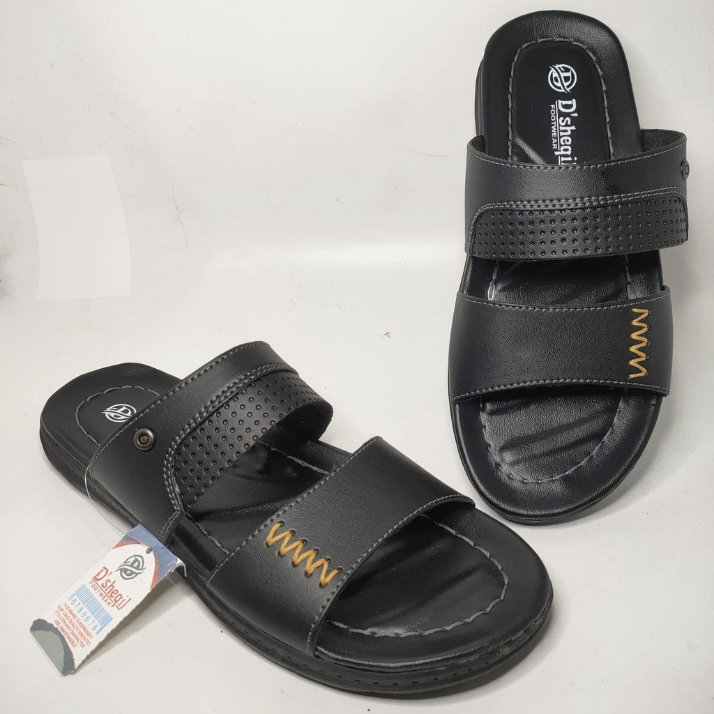Sandal Kulit pria/sandal slop/sandal casual slide Dsheqil