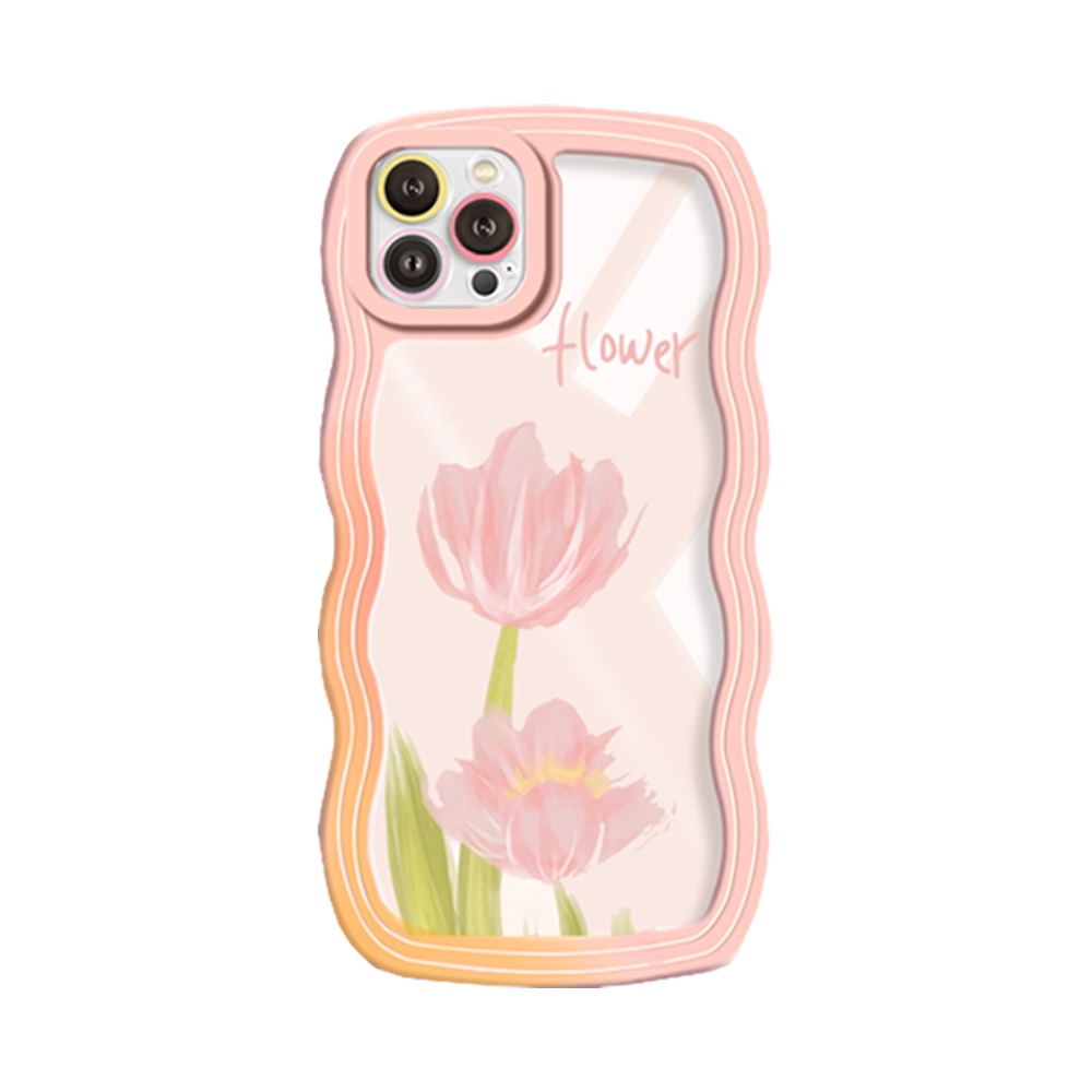 Redmi 1022 Note 11 Pro Note11S 10C 10A 9C 9A 9T Note10 5G 10s Note9 Note8 Note 9S Poco M5S X3 NFC M3 Wavy Edge Lukisan Minyak Motif Bunga Love Hati Kelinci Bening TPU Soft Case Cover