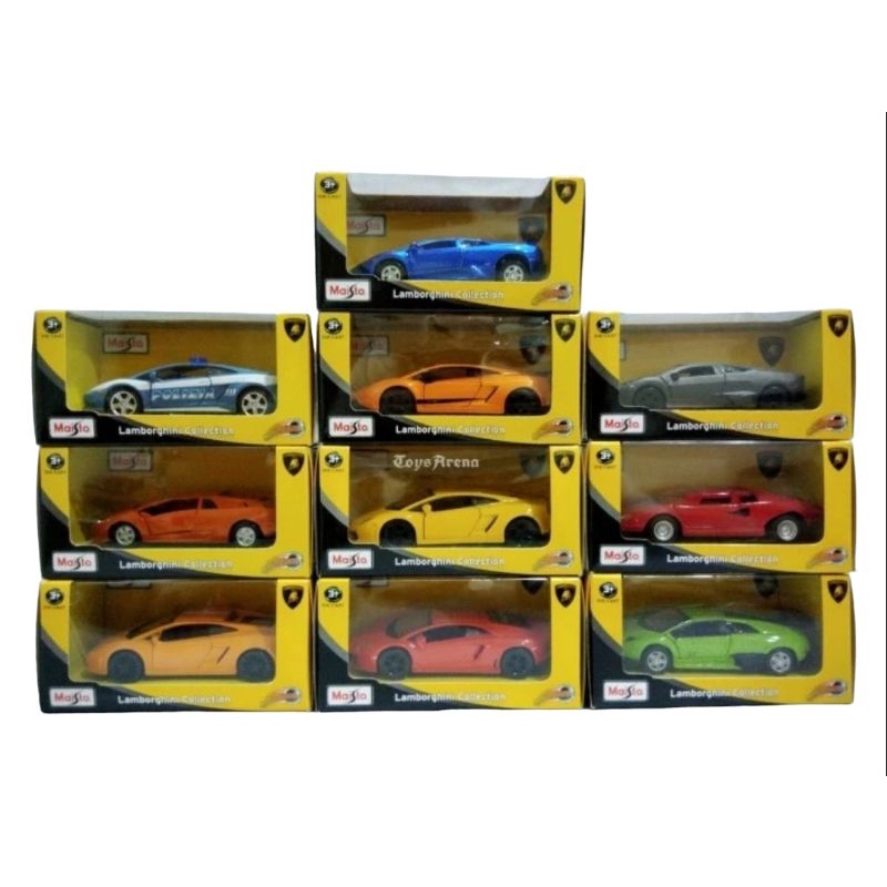 Maisto Lamborghini Collection Diecast Mobil Lamborghini Aventador Gallardo Countach Reveton Murcielago Die-cast Miniatur Mobil Mobilan Pajangan