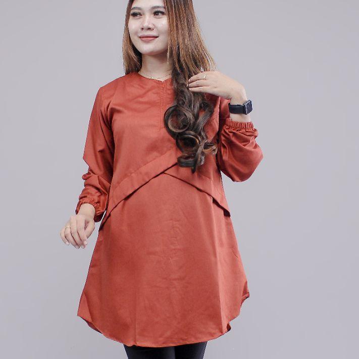 Tunik Vita atasan wanita tunik polos fashion kantor tunik model ... .
