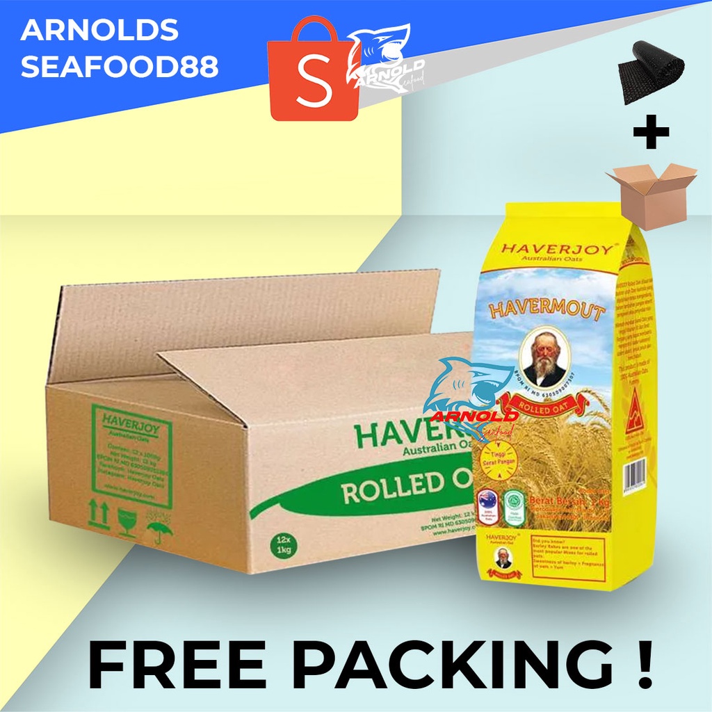 

✨NEW✨ -Haverjoy Havermout Australian Rolled Oat - Per Dus Isi 12 / Oat 1 KG- 1.1.23