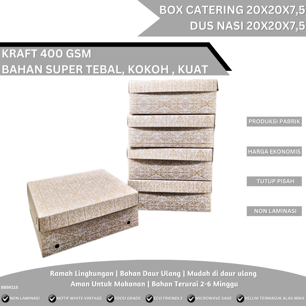 Dus 20x20 Box Nasi Tebal 400 Gsm (BB5K115-20X20X7.5 Cm)