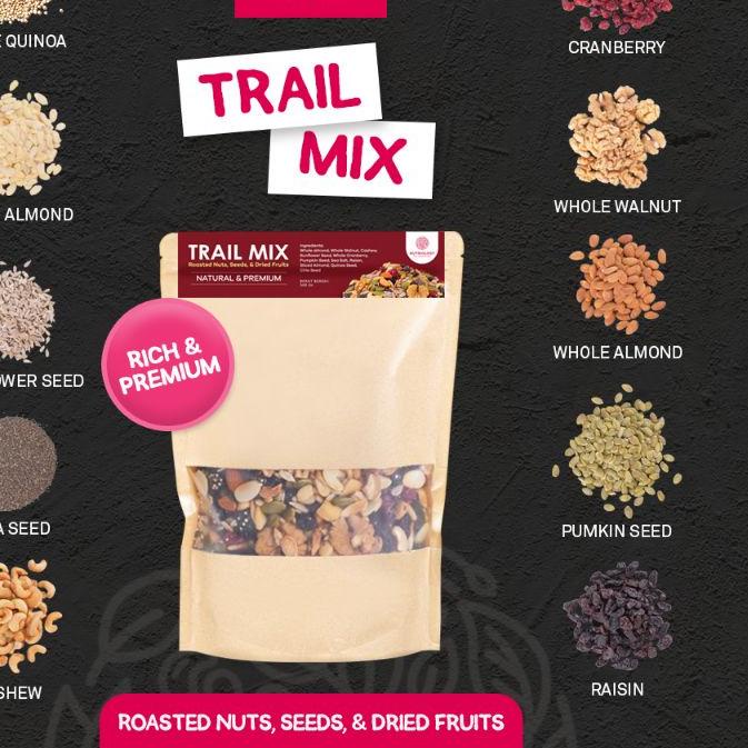 

✴ Trail Mix Nutriology 500GR - Roasted Nuts, Seeds, & Dried Fruits (Premium) ☊