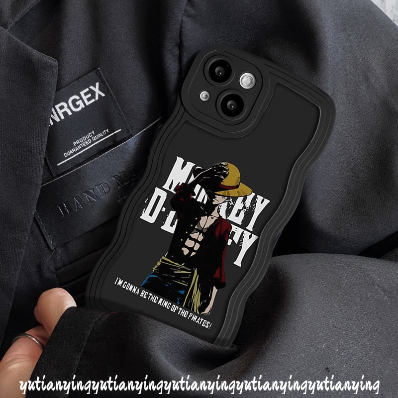 IPHONE Case Kompatibel Untuk Iphone11 6s 6 7 8 Plus Xr14 13 12 Pro Max X XS Max14 Plus SE 2020 Trendi Merek Kartun Luffy One Piece Lembut Tpu Bergelombang Pola Pinggiran Cover Cases