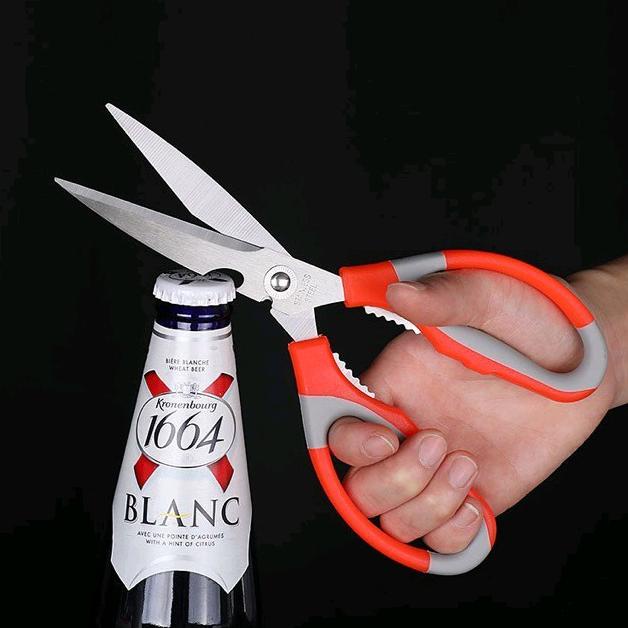 

Gunting Dapur Karton Besar Dilengkapi Sisi Pembuka Botol Orange Belang