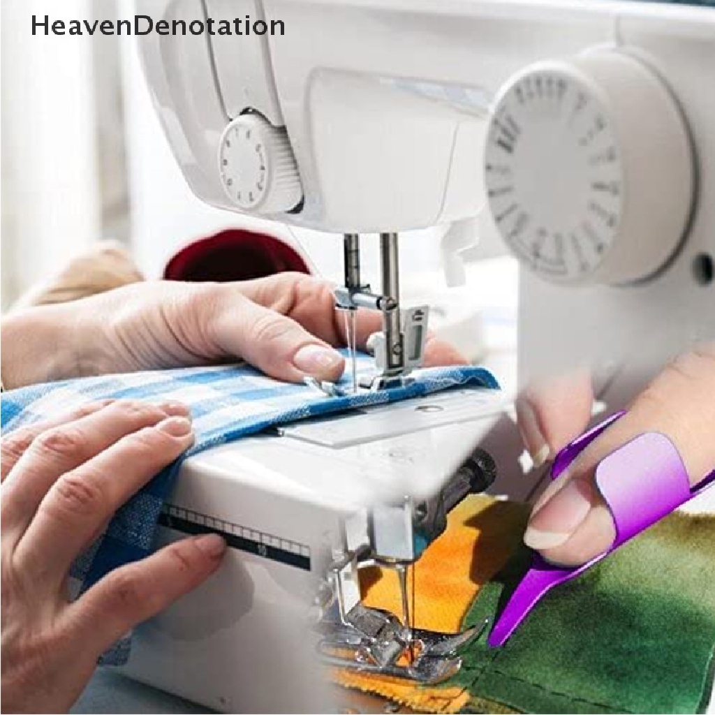 [HeavenDenotation] 1pcs Jahit Fingerthing Pusher Jahit Plastik Pelindung Jari Kain Cloth Alat Setrika Finger Thing Pusher Thread Controller HDV