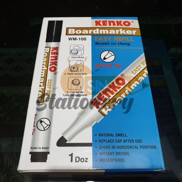 

BISA COD Spidol whiteboard wm100 kenko hitam 1pak isi 12pc