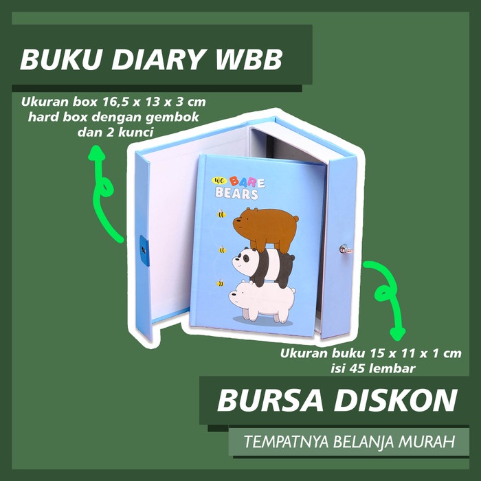 

Terlaris Diary We Bare Bear Wbb Beruang Dairy Diare Buku Harian Note Beruang