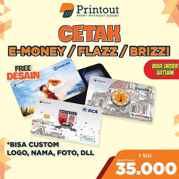 hwg84 CUSTOM EMONEY MANDIRI / FLAZZ BCA /BRIZZI/ ETOLL CUSTOM ID CARD EMONEY DESAIN 1 & 2 MUKA .,..,