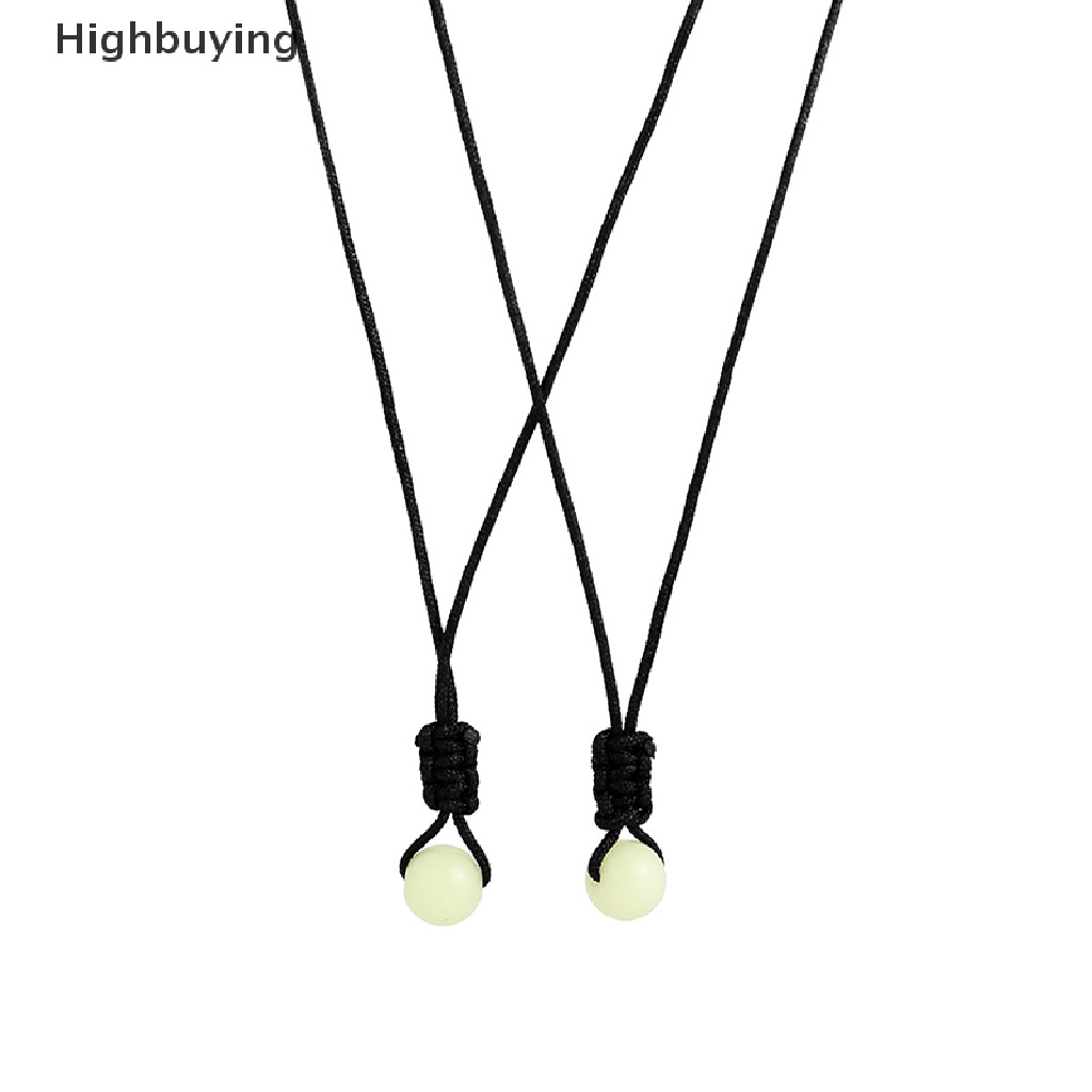 Hbid Goth Sederhana Lapisan Ganda Noctilucent Batu Liontin Tali Hitam Rantai Kalung Untuk Wanita Handmade Adjustable Choker Leher Perhiasan Glory