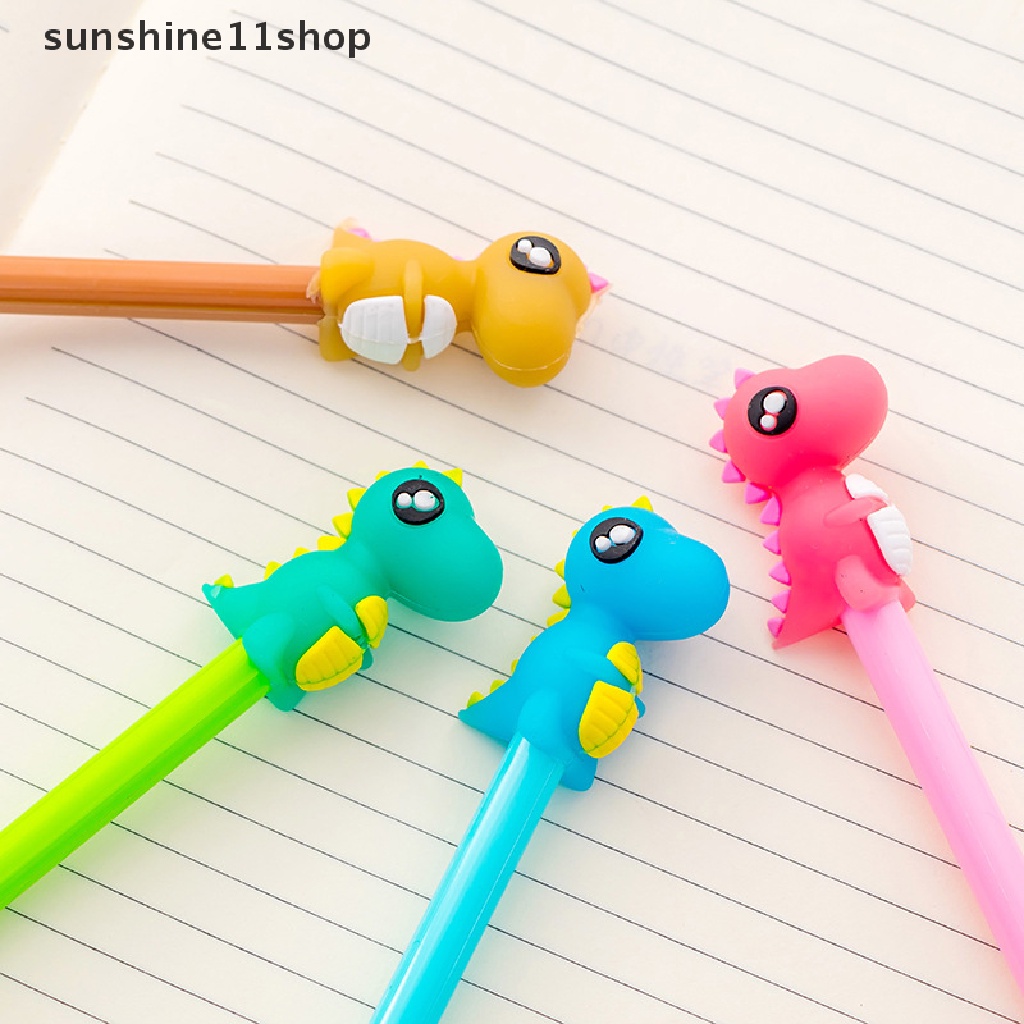 Sho 3 Pcs Kreatif Dinosaurus Gel Pena Lucu Alat Tulis Lucu Wrig Ink Pen Ballpoint Pena Netral Hadiah Promosi Alat Tulis Perlengkapan Sekolah N