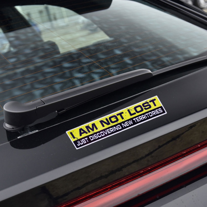 I AM NOT LOST Warning Reflektif Stiker Mobil Bemper Mobil Ekor Decals Tahan Air Tabir Surya Stiker Mobil Mobil Self-Adhesive PET Stiker Pribadi Mobil Decals