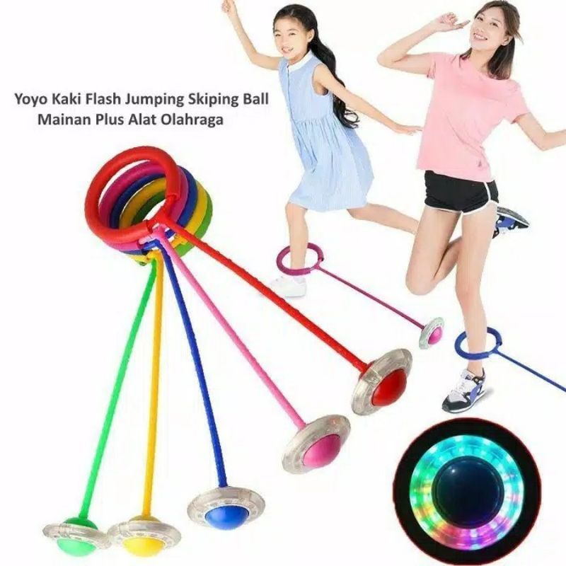 Mainan hulahup kaki LED flash jumping skiping ball