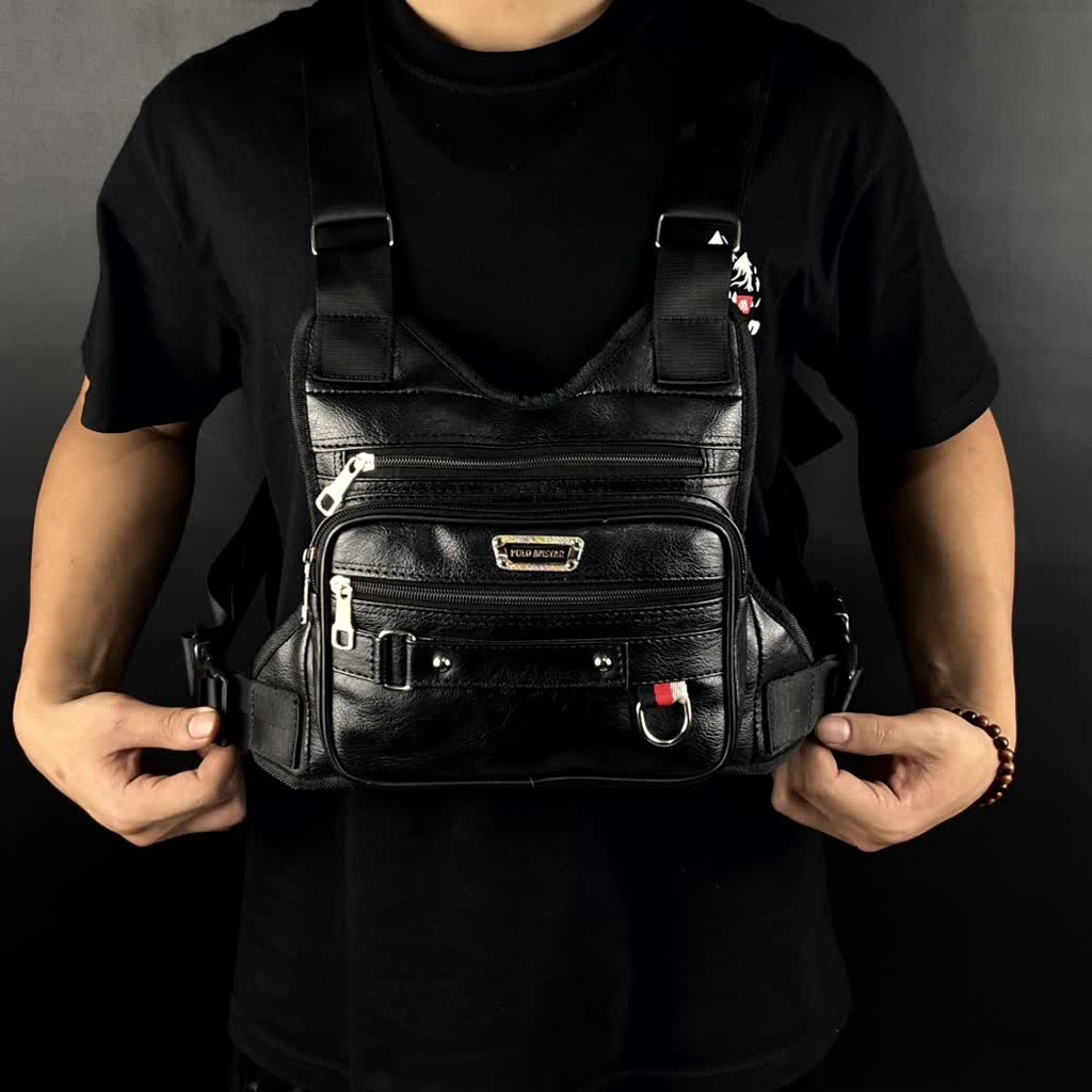 Tas Dada Kulit Terbaru Original Polo Amstar Chest Bag Chest Rig Bag Tas Selempang Dada