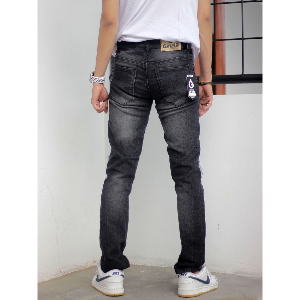 GEVAR Celana Jeans Sobek Ripped Simple