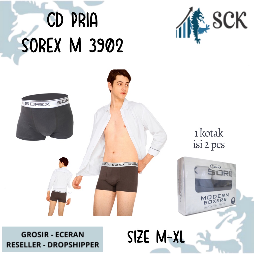 [ISI 2] CD Pria SOREX 3902 / CELANA DALAM Pria Boxer Cowok - sckmenwear GROSIR