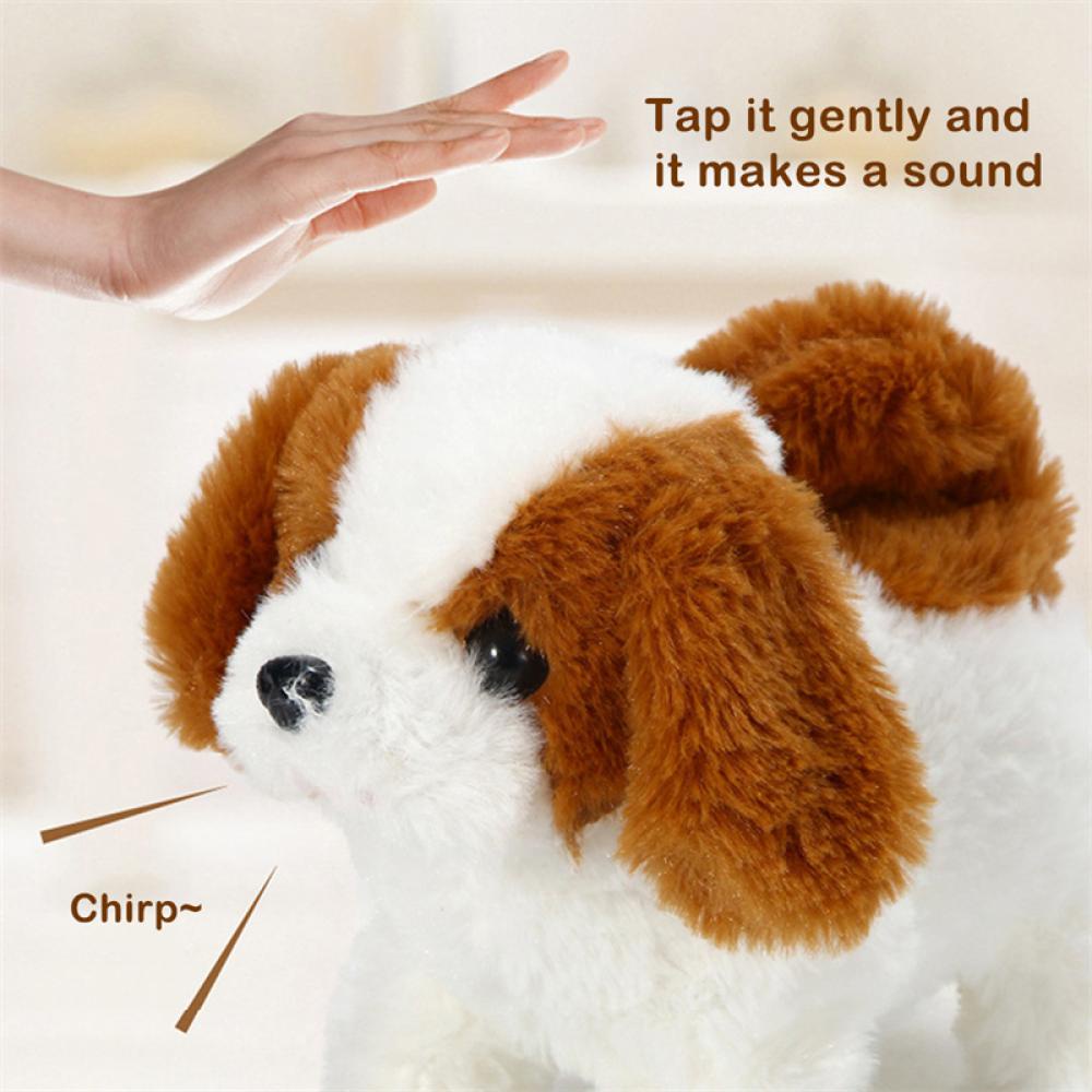 Timekey Electric Walking Barking Dog Lucu Smart Puppy Robot Anjing Balita Mainan Kawaii Elektronik Mainan Mewah Untuk Pesta Ulang Tahun Halloween H5W1