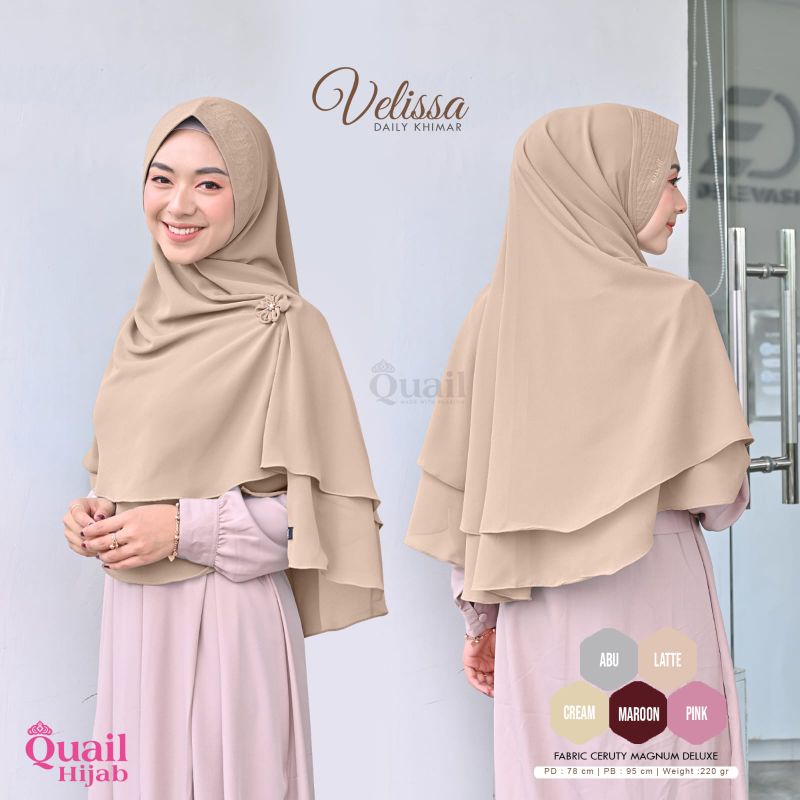 VELISSA KHIMAR 2 LAYER ORI QUAIL HIJAB