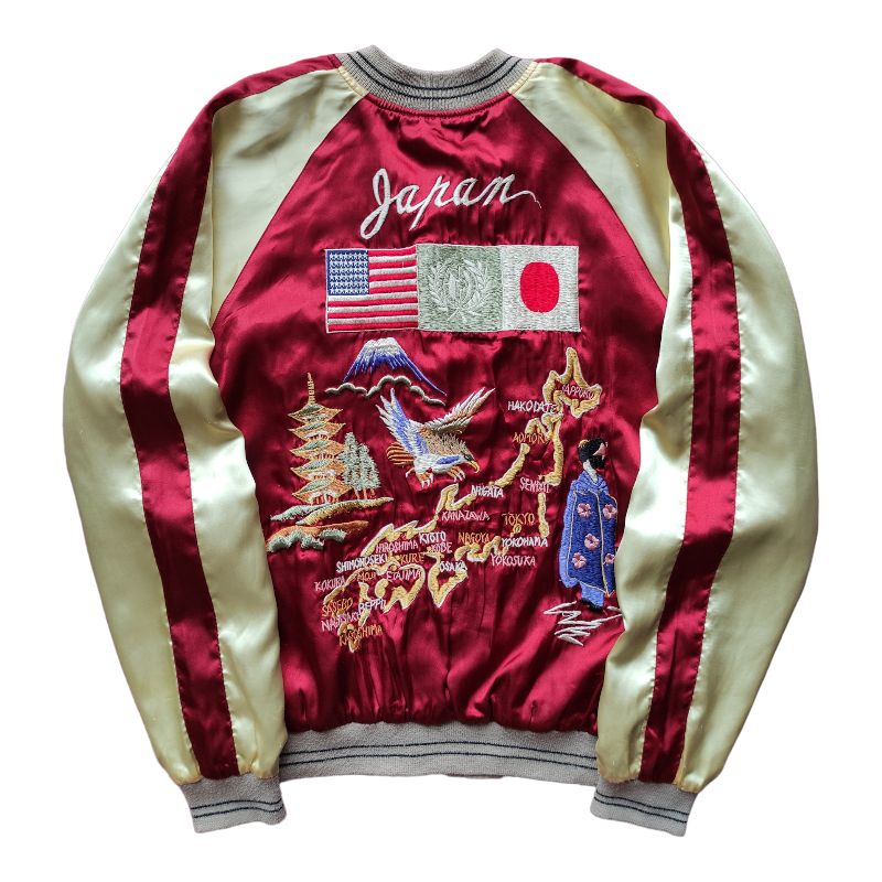 Sukajan Geisha Japan Map Reversible