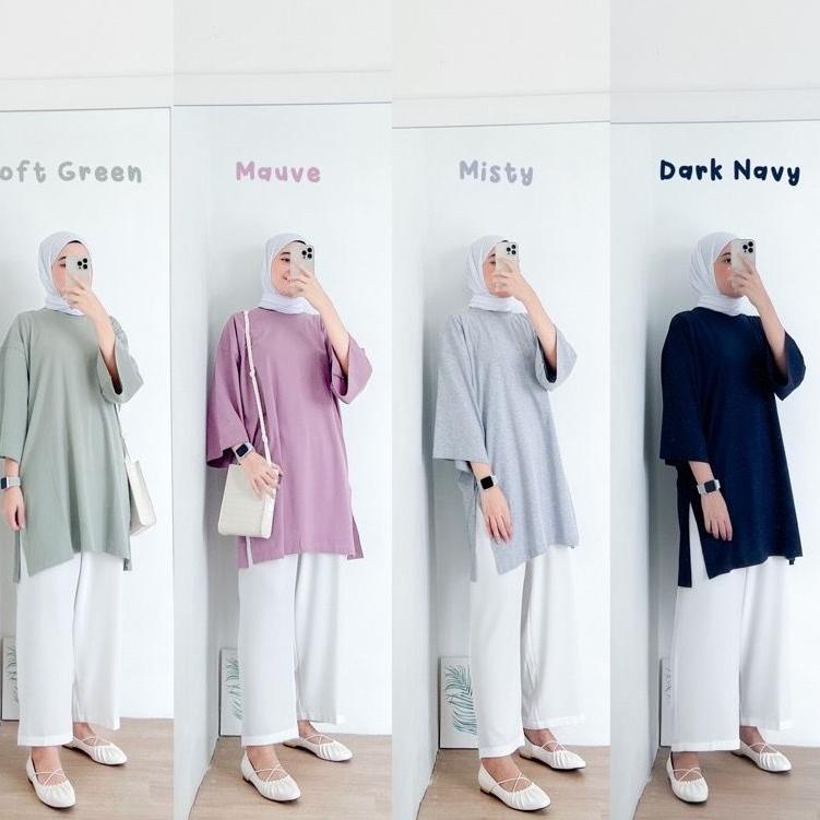 ☺ AFI - MC - Myza Oversize XXL Slit Blouse / Top Hijab ☎