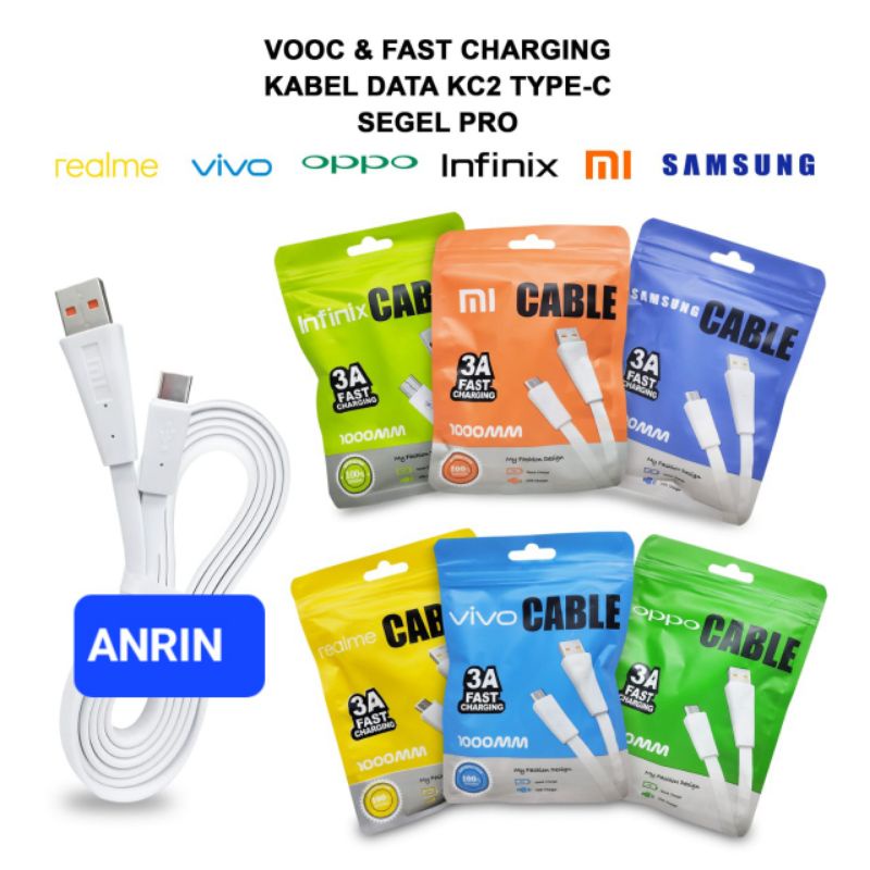 KABEL DATA XIAOMI VOOC KC2 TYPE-C 3.A FAST CHARGING