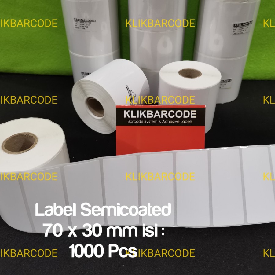 

LABEL STIKER ETIKET BARCODE 70 X 30 MM 1000PC STICKER SEMICOATED