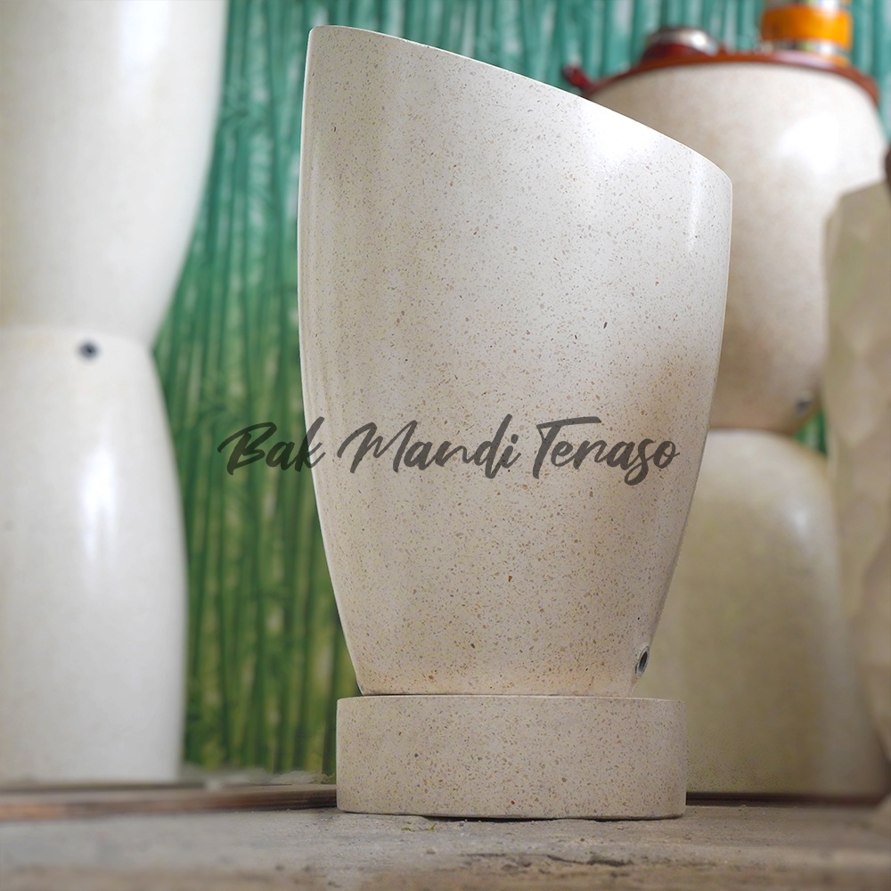 Bak kamar mandi teraso Diameter Miring 80x45CM Putih BAK MANDI TERRAZZO