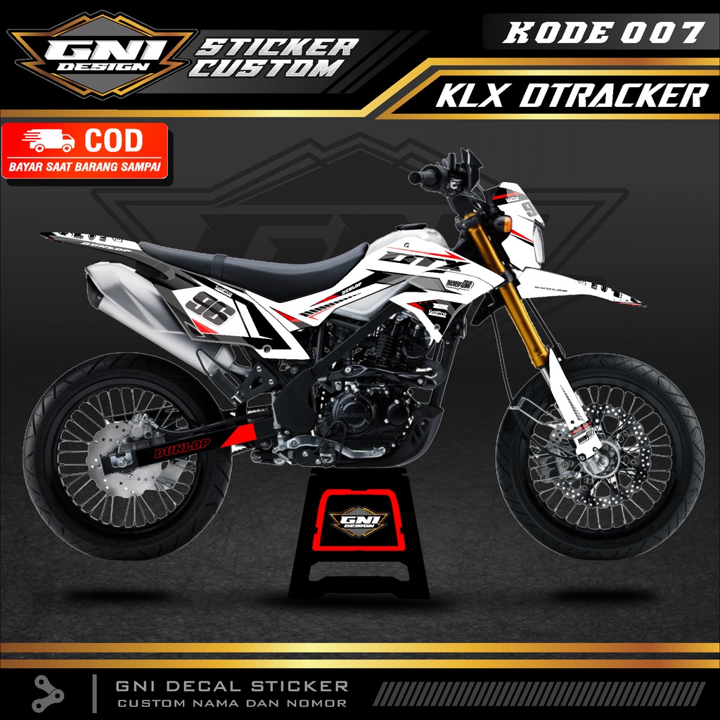 (BISA COD) Decal Stiker Klx D tracker 150 Supermoto full body - Dekal sticker Variasi Lis Trail Moto