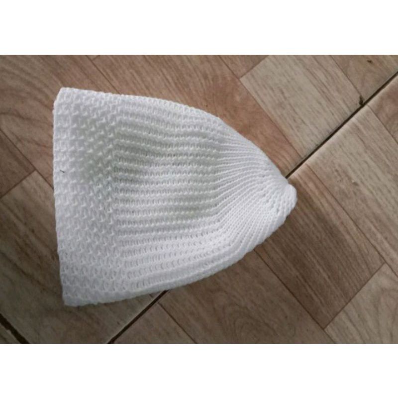 Peci Putih Rajut Dewasa