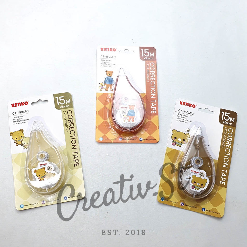 

KENKO Tip-Ex Kertas Correction Tape Tip Ex Ct-1505Fc Fancy 15 M X 5 Mm
