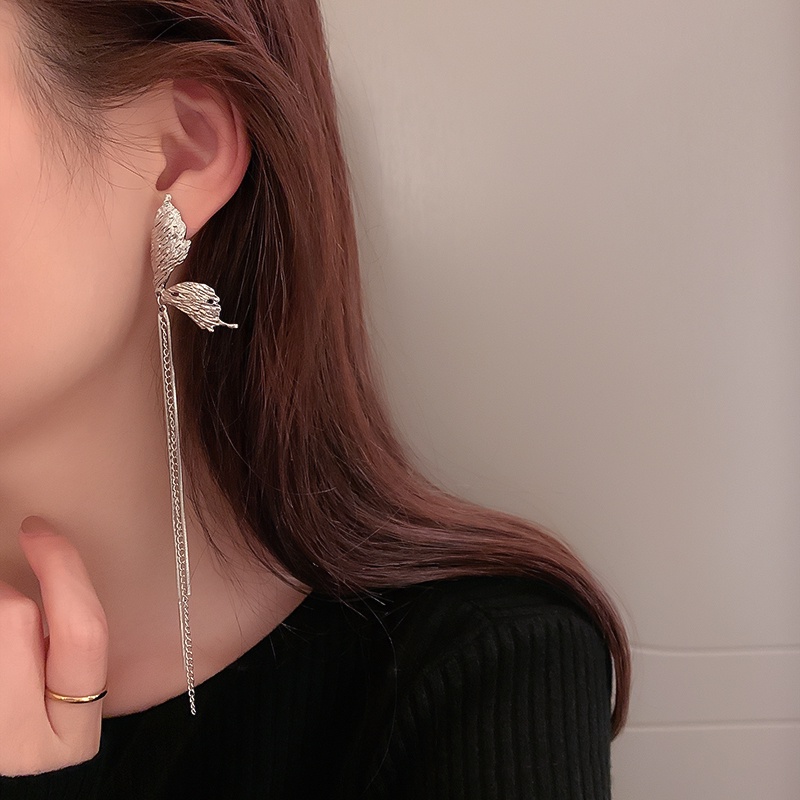Anting Sayap Rumbai Aksesoris Pasang Temperamen Sederhana